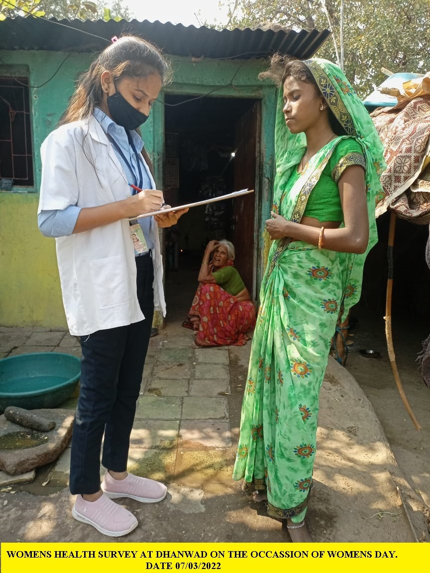 WOMENS HEALTH SURVEY AT DHANWAD ON THE OCCASSION OF  WOMENS DAY 07/03/2022