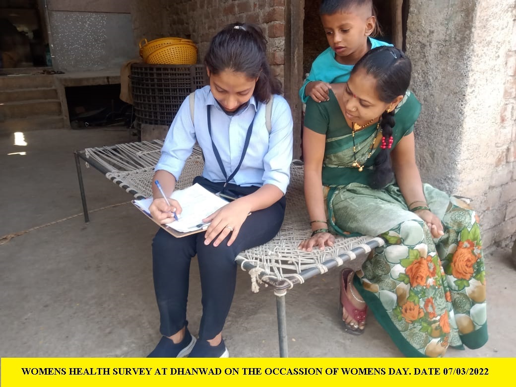 WOMENS HEALTH SURVEY AT DHANWAD ON THE OCCASSION OF  WOMENS DAY 07/03/2022